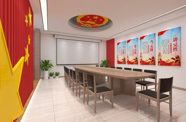 某部隊(duì)黨委會(huì)議室改造設(shè)計(jì)-黨委會(huì)議室設(shè)計(jì)、過道走廊設(shè)計(jì)